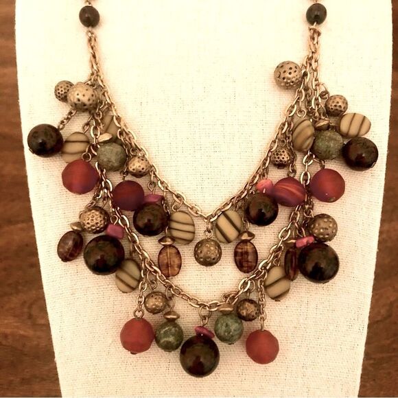 Coldwater Creek | Multicolor Beaded Layer  Necklace | 20” Adjustable - Picture 1 of 3